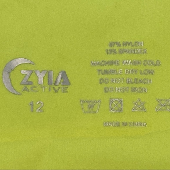 NWT ZYIA Neon Yellow Ascend Hi-Rise Capri 20” Leggings, Size 12 - Picture 3 of 6